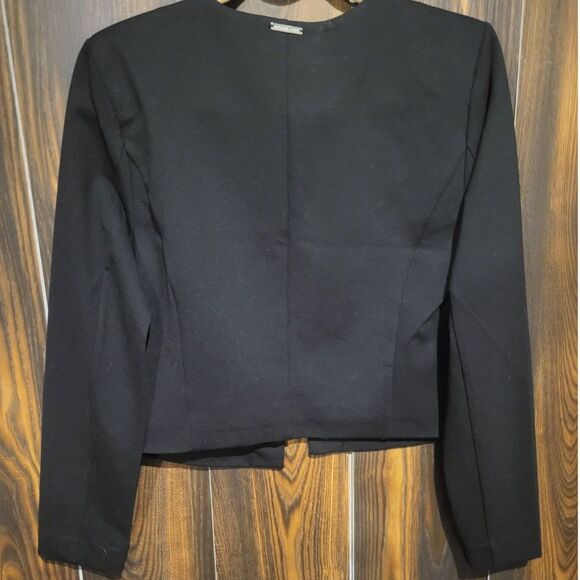 MIchael Kors Black Crystal Clear Gem Studded Crop Jacket NWT $155 New Year's Eve - Picture 2 of 5